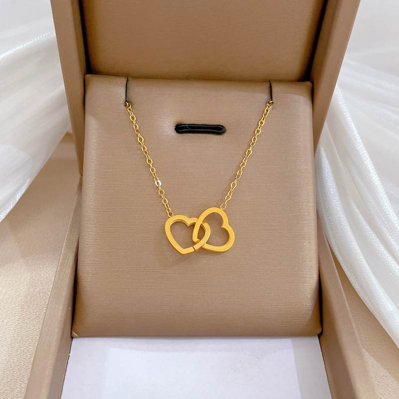 Heart Choker Necklace for Women Gold Color Chain Necklace