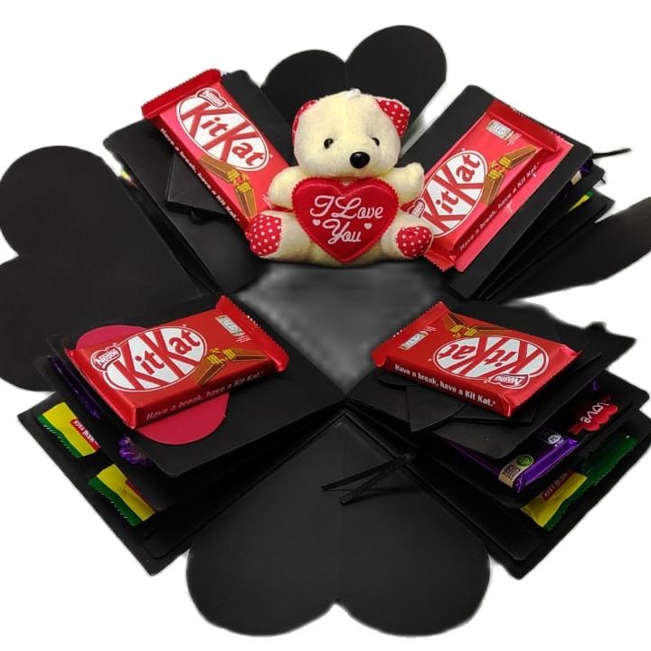 3 layers Chocolate Explosion Box - Magic gift box ( without chocolate & teddy bear )