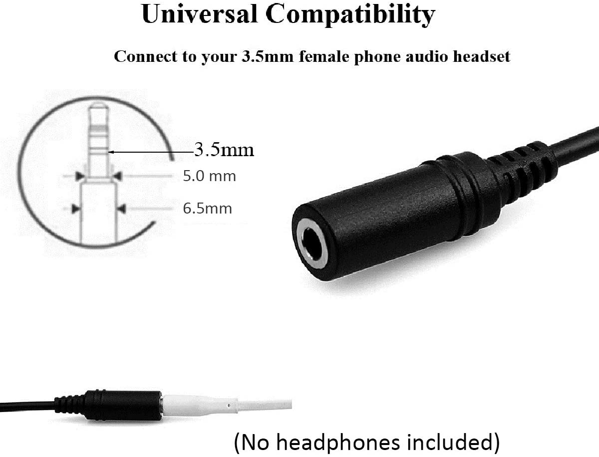 Retevis 2 Pin to 3.5mm Earpiece Adapter Cable for Baofeng BF-888S Arcshell AR-5 BTECH H-777 RT21 RT22 RT27 RT7 H-777S RT28 RT68 RT19 RT18 , 2 Way Radio Headset Adapter. 