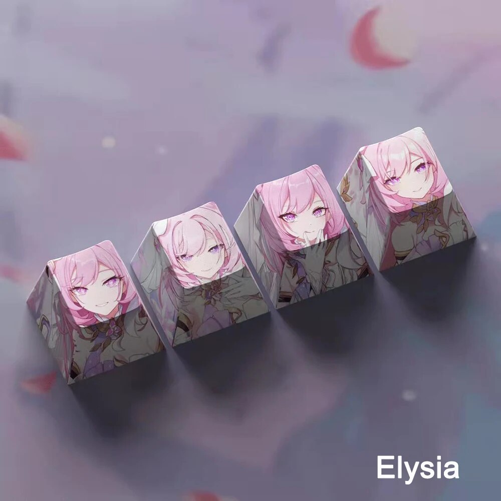 4 Keys Honkai Impact 3 Keycaps BOCCHI THE ROCK Game Cherry Profile Elysia Personalized Anime Keyboard Key Caps For MX Switches. 