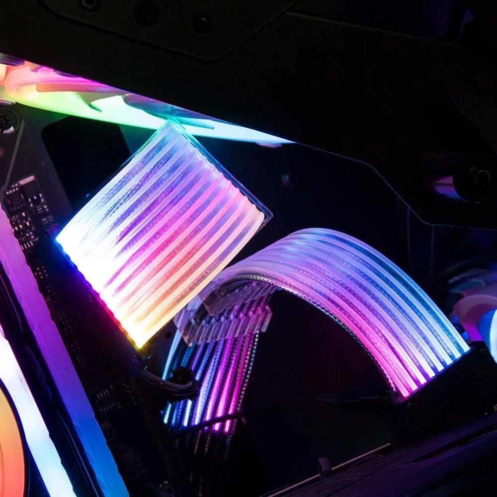 Motherboard RGB Extended Pin Power Cord Pin 6+2 GPU 8n PCIEX 24PiARGB PSU Power Extension Cable RGB Flow AT Long Cable. 