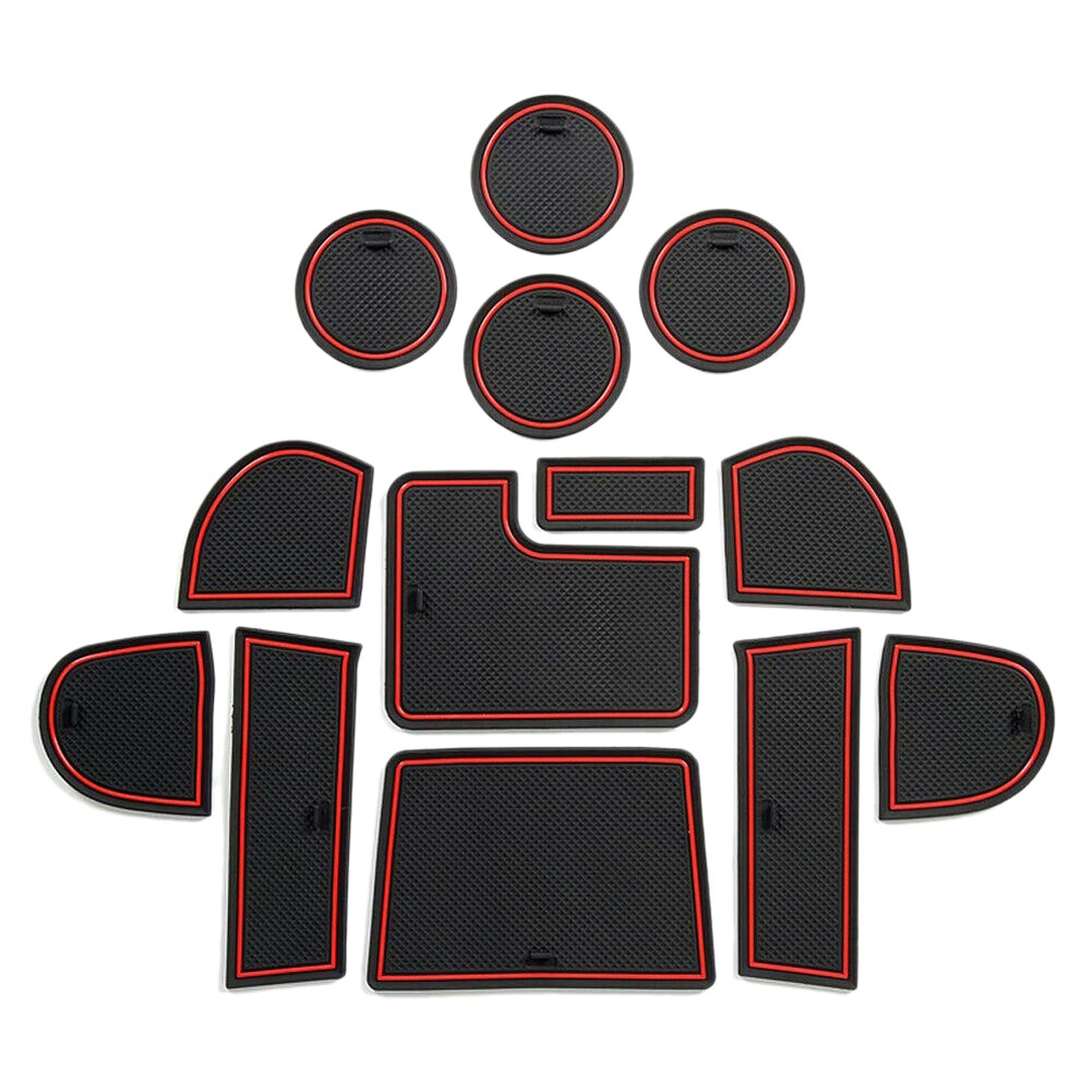 Car Gate Slot Mats Cups and Console Interior Accessories for Sedan 2015-2020 Black+White
