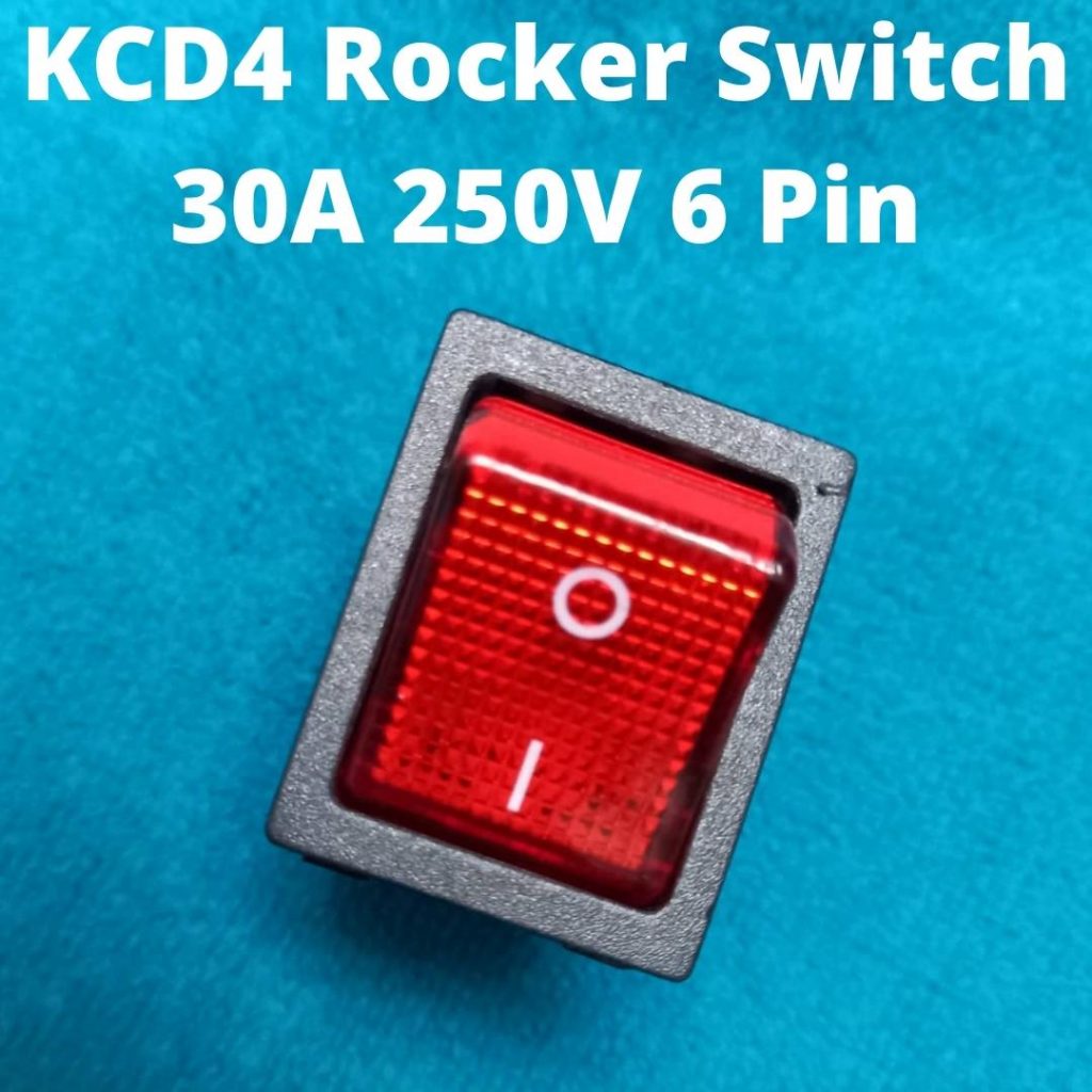 6 Pin KCD4-201N-B Rocker Switch 30A 250V 6 Pin Black Color Switches 6Pin On Off 2 Positions Full Illuminated Neon RED Indicators DPST Power Switch For Auto Car Boat IPS UPS. 