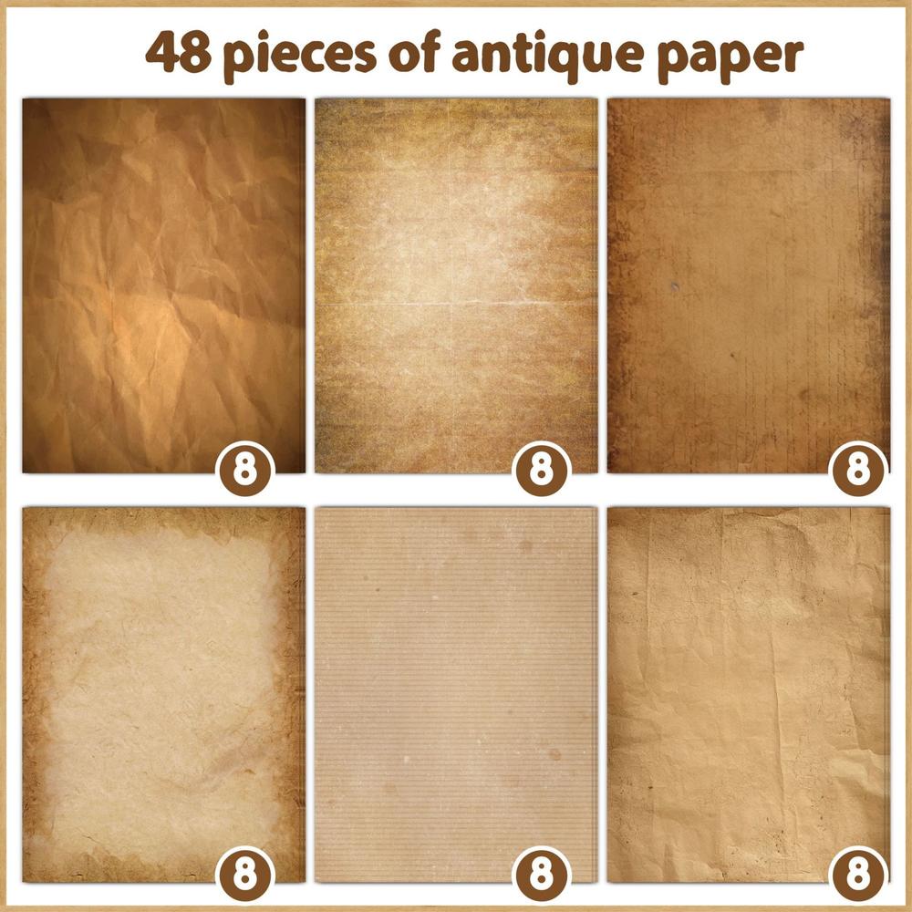 48 Sheets Vintage Paper Creative A4 Size High-Quality Letter Paper Smooth Texture Vintage Design Writing Paper for Invitations. 