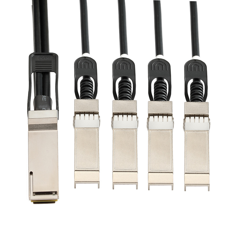 QSFP+40G to 4 x SFP+10G 1M High-Speed Cable Passive Direct Attach Copper Twinax Breakout Cable For Cisco Huawei H3C Optic Switch. 