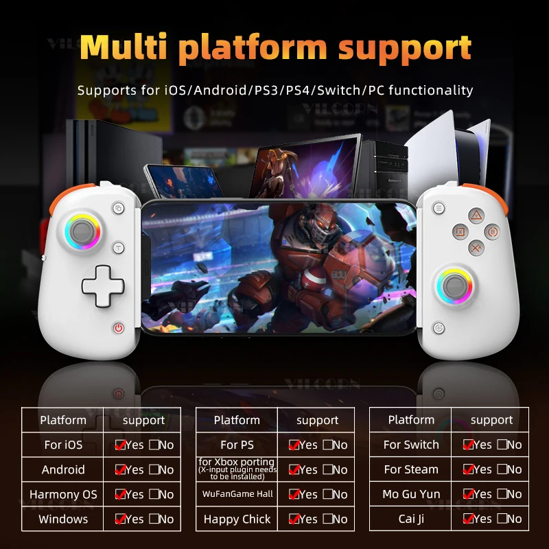 Game controller Android IOS Bluetooth stretch controller GB tablet controller BSP D8 PRO controller wireless controller suitable for Switch joystick suitable for P3 P4. 