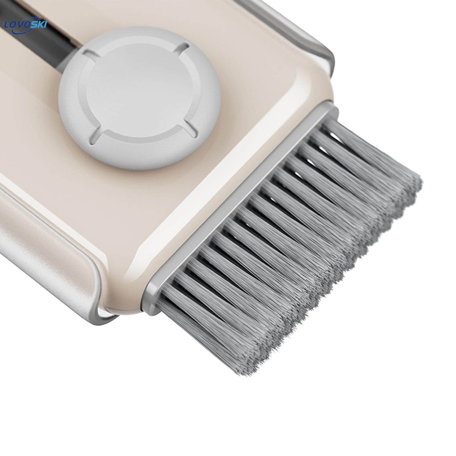 Multipurpose Corner Slit Duster, Laptop Keyboard Cleaning Brush Tool, Multifunction 3.23'' Compact Electronic Cleaner Kits for camera , apricot. 