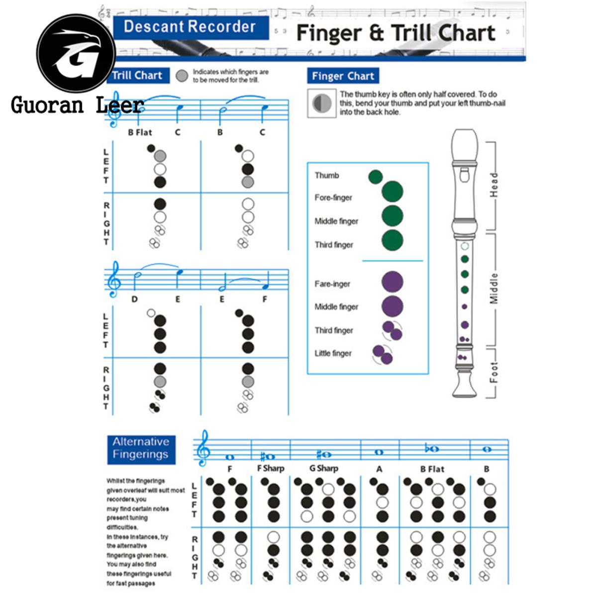 Recorder Chords Scales Chart Master Recorder Chord Progressions Reference Poster Recorder Chords Theory Poster For Beginners Teacher