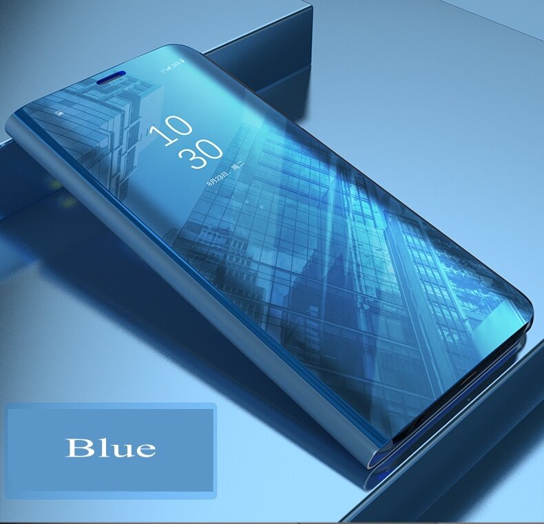 For Redmi 12 Mirror Flip Case Leather Phone Cover Smart Glossy Smart Mirror Casing