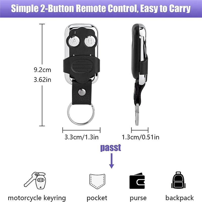 2 Pack Garage Door Opener Compatible With LiftMaster 371LM 373LM Purple Learn Button Garage Door Opener Remote 315MHz Security+ Craftsman. 