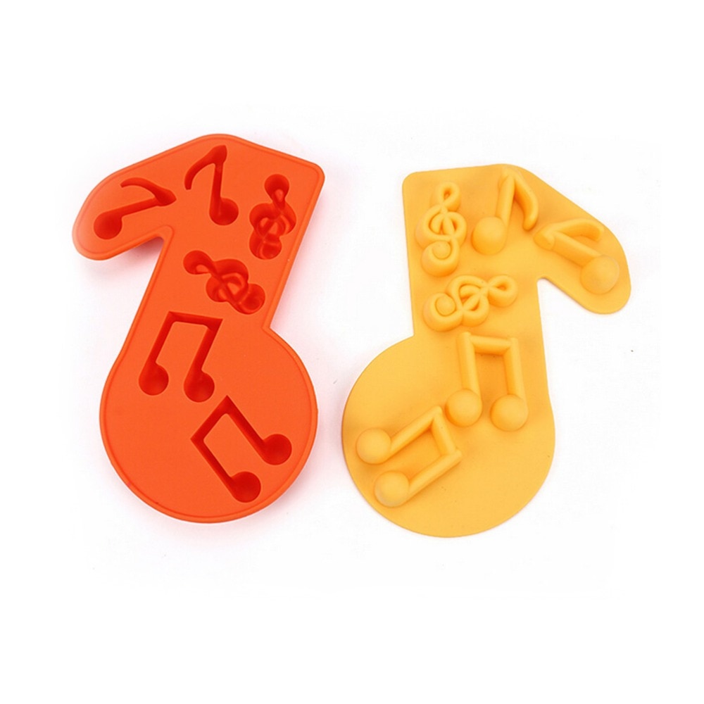 【happy one】3D DIY Ice Tray Soap Playdough Molds Toys Random Color 1PCS Music Notes Shape Silicone Playdough Toys. 