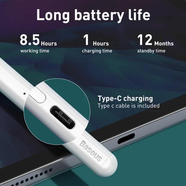 Baseus Smooth Writing Capacitive Stylus with Palm Rejection Tilt Pressure Detachable and Replaceable Pin Active + Passive version. 
