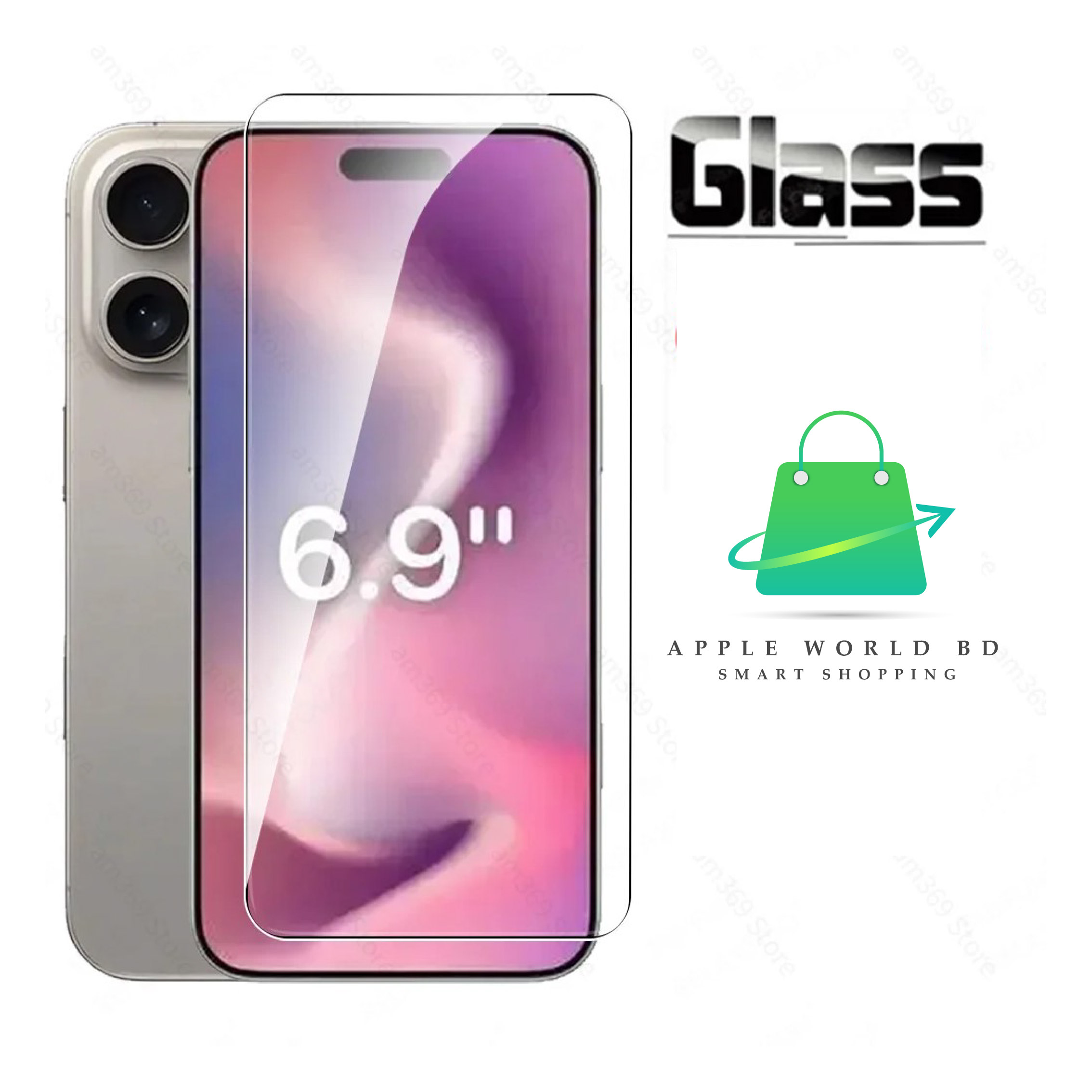 HD Tempered Glass Screen Protector for iPhone 16, 16 Plus, 16 Pro, 16 Pro Max, Full Coverage, Anti-Scratch, Anti-Shatter, Easy Installation. 