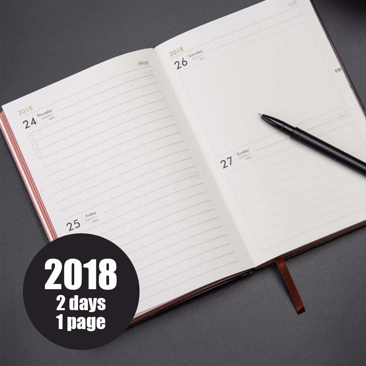 A5 2018 Diary Weekly Monthly Schedule Notebook Journal Planner Calendar Book Day. 