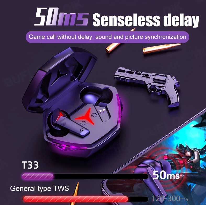 【FUPANG】Misuli T33 TWS Wireless Bluetooth Stereo Sports Noise Reduction Earbuds Headsets With. 