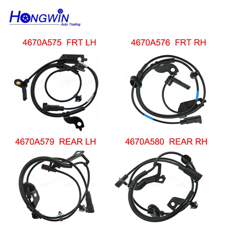 One Set Front Rear Left Right Wheel Speed ABS Sensor For Mitsubishi Lancer Outlander OEM NO 4670A576,4670A575,4670A580,4670A579-REAR LH. 
