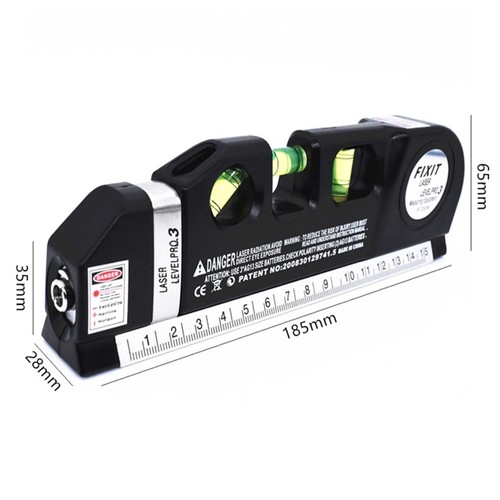 3 in 1 Multifunctional Laser Level Pro 3, Horizontal Laser Adjust, Standard Ruler Cross Lines Instrument. 