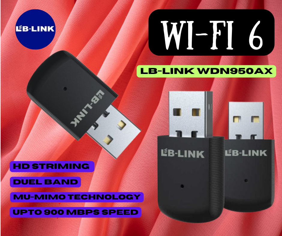 LB-Link Wireless AX900 900 Mbps 2.4 GHz WiFi 6 USB Network Adapter Dual Band WiFi 6 USB Card Win 10/11 MAC WIFI Dongle. 