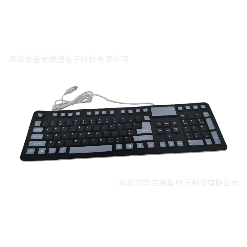 Silicone Waterproof Folding Keyboard 106 Key Desktop Laptop Keyboard Industrial Dust Resistant Gaming Keyboard Wholesale. 