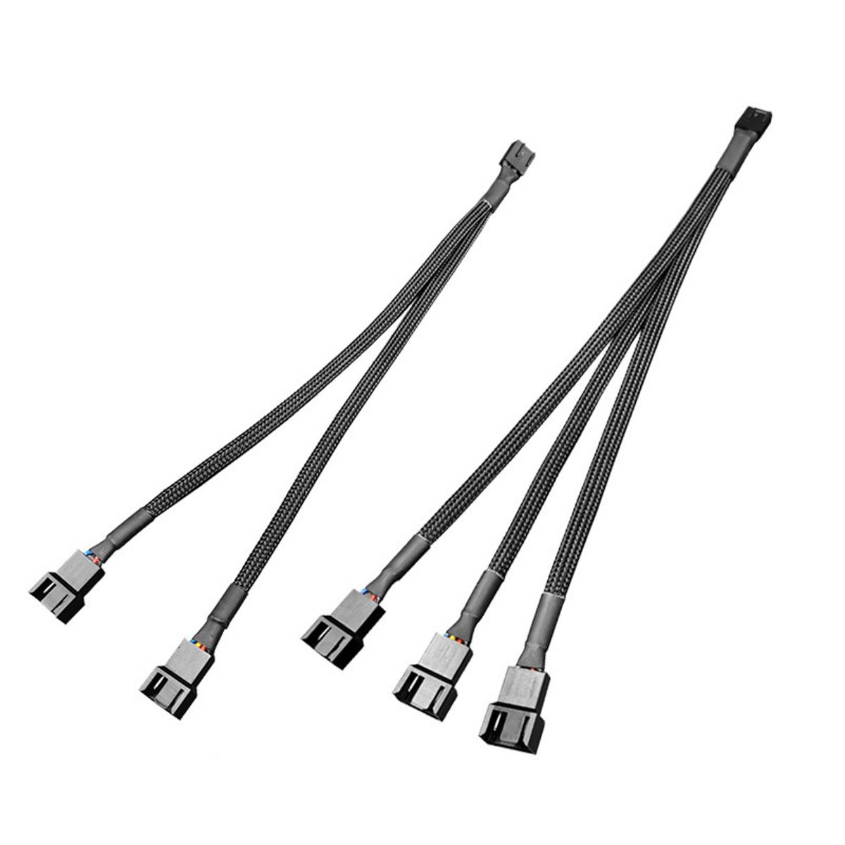 PWM PC Fan Splitter 1 to 2/3 4pin/3pin Sleeved Adapter Cable Extension Adapter