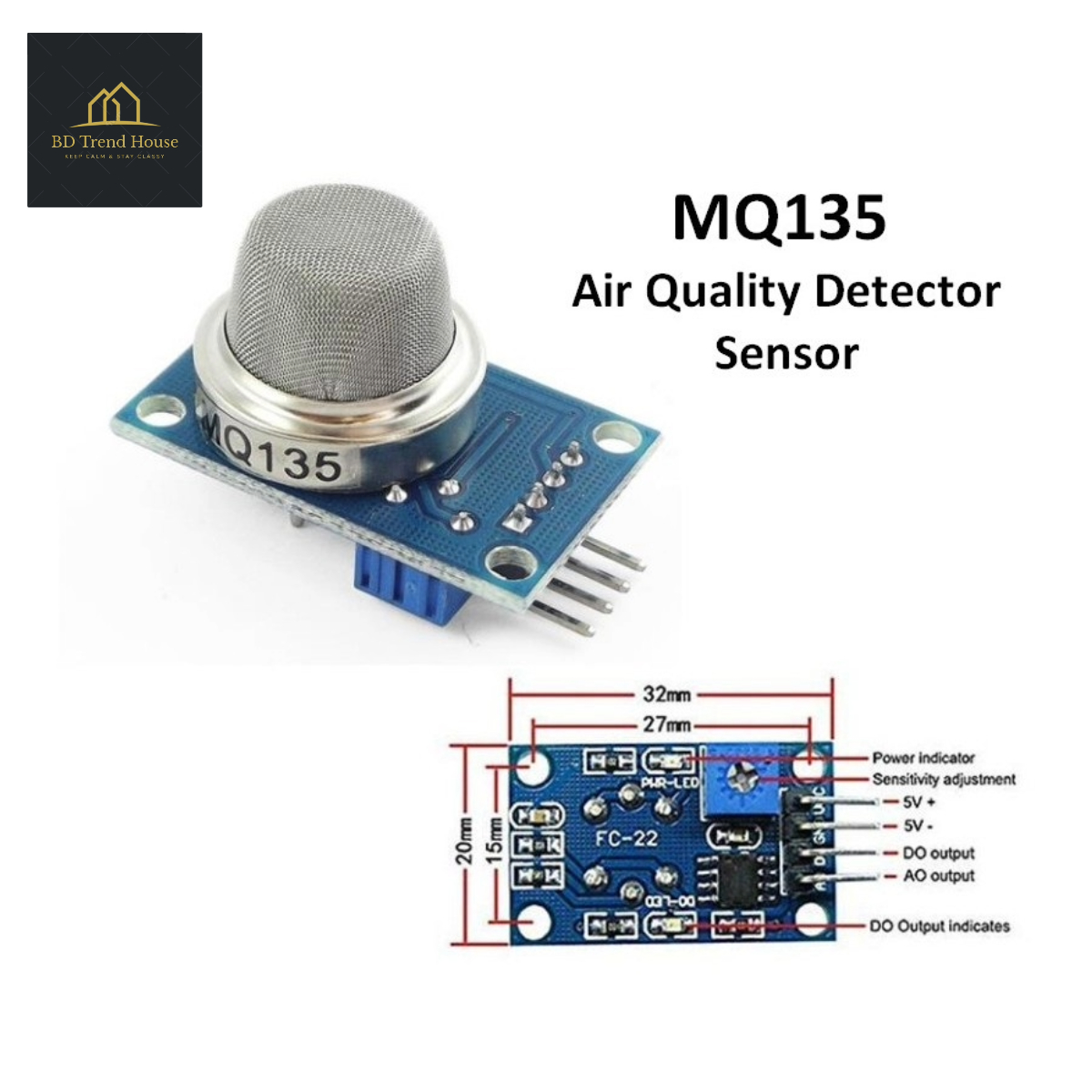 MQ135 Air Quality Gas Sensor Module for Arduino