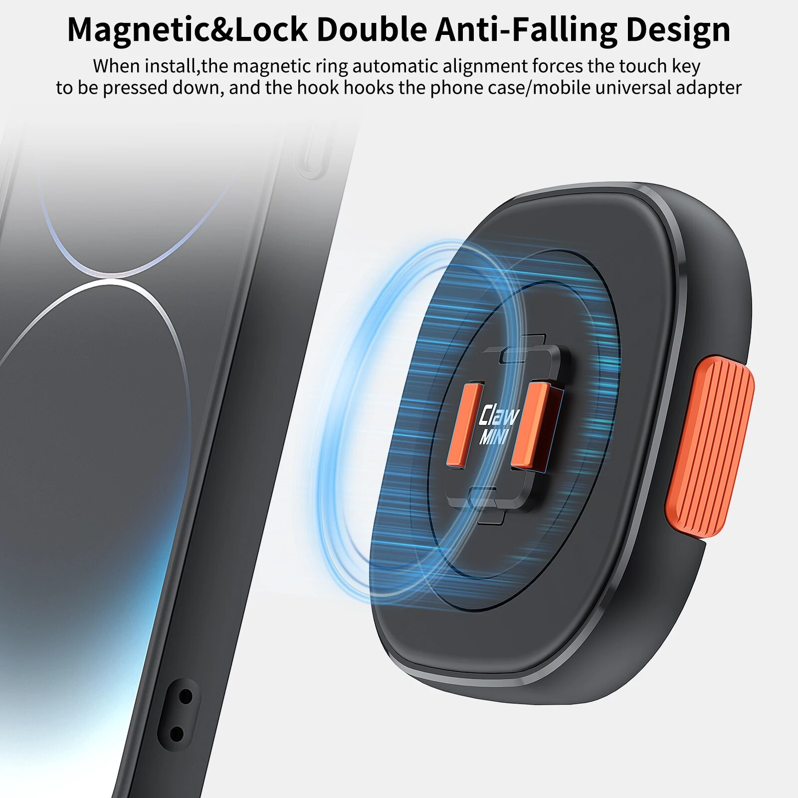 Vrig Claw Mini Magnetic Quick Release Phone Stand with Magsafe for iPhone 15 14 13 12 1/4 Tripod Adapter Phone Base for Vlog
