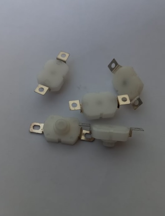 White 5Pcs DC 30V 1A Switches Flashlight Latching ON OFF Mini Push Button Switches 17x12x9.5mm For Table Lamp Flashlight Button LED Torch Light Bulbs DIY. 