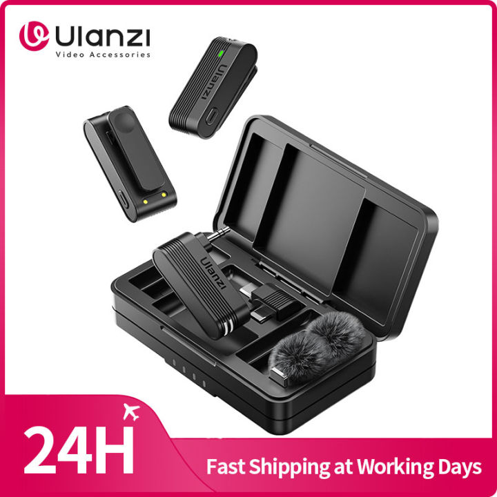 Ulanzi A100 Wireless Microphone Player Audio Video Recording Microphone for iPhone 16 15 Android Phone Camera 15 Android Phone Camera. 