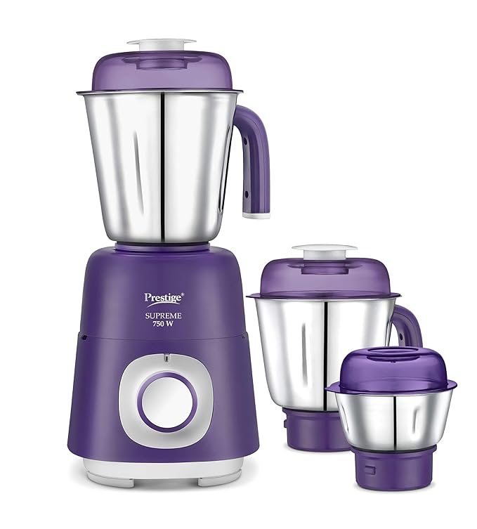 Prestige Supreme Mixer Grinder 750 watts 3 jars (1500ml, 1200ml, 450ml) Violet Color