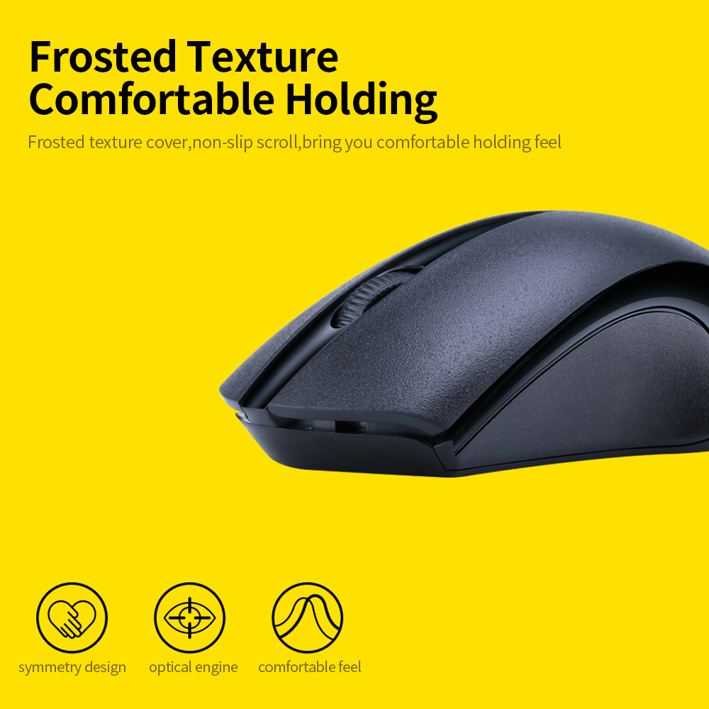 HXSJ T-Wolf Q2 2.4G  Optical Office Mouse 3 Button 1200 Dpi Ergonomic Gaming Mouse For Pc/Lapt-op White. 