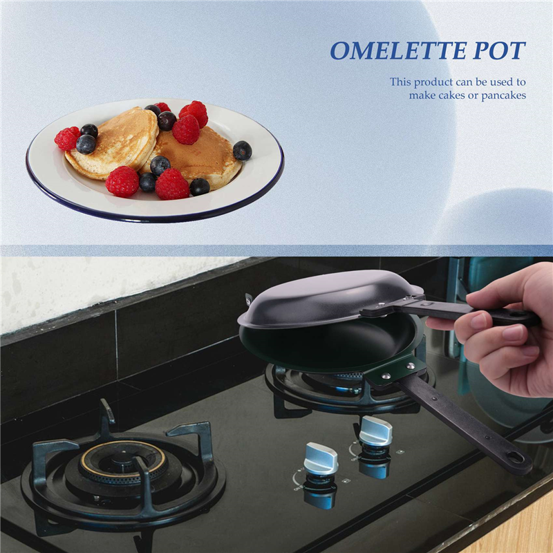 DIY Non-Stick Pan, Double-Sided Frying Pan Frying Pan Breakfast Pan, Gas and Induction Cooker Universal. 