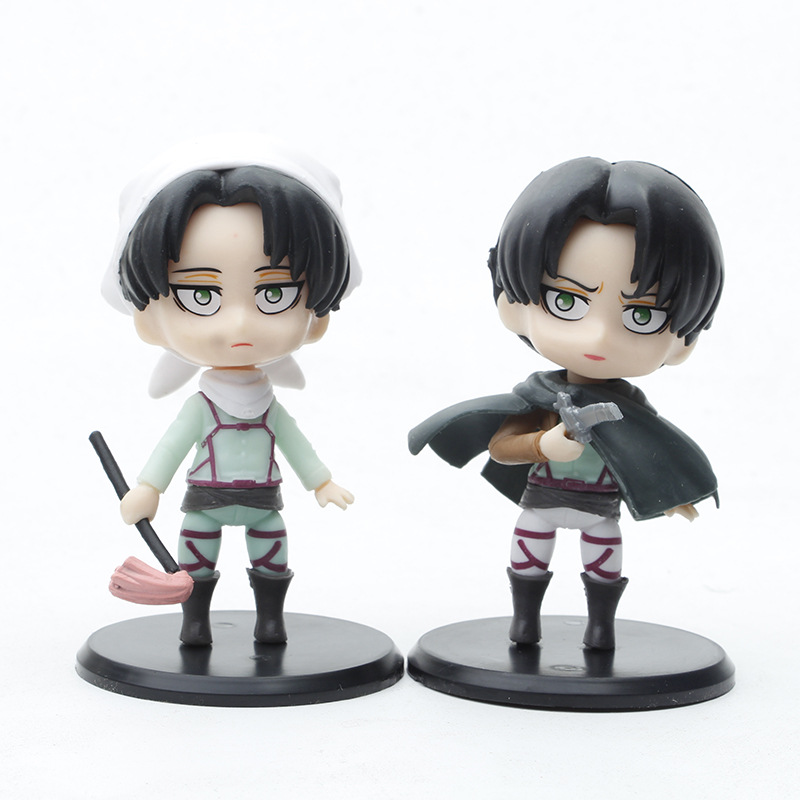 【Yurui】6 pcs/set Attack on Titan anime figure acker-action figure Eren Jager Armin arlert figurine model doll toys. 