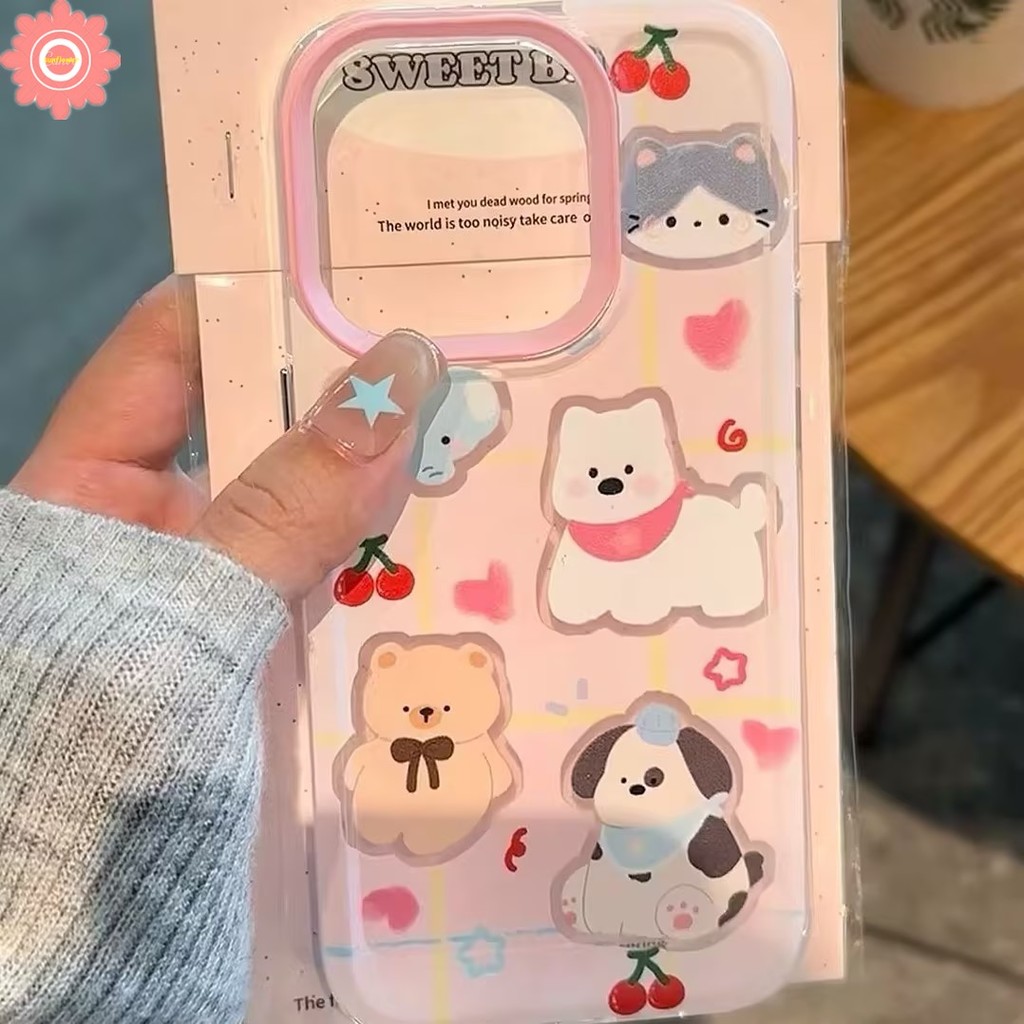 For Redmi 14C 9C 13C 12C A1 12 10C 9T 10 9A 9 A2 10A Note 13 10 10s 9 12 8 11 11s Pro Max Poco M3 X6 X5 Pro C61 Mi 11 Lite Lovely Cat Puppy Bear Cartoon Animal Transparent Case. 