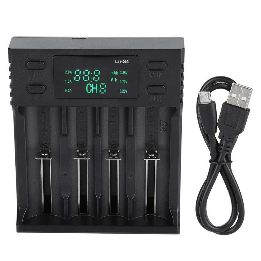 Charger Four Slot LiitoKala Lii-S4 DC 5V2A Smart with Power Display. 