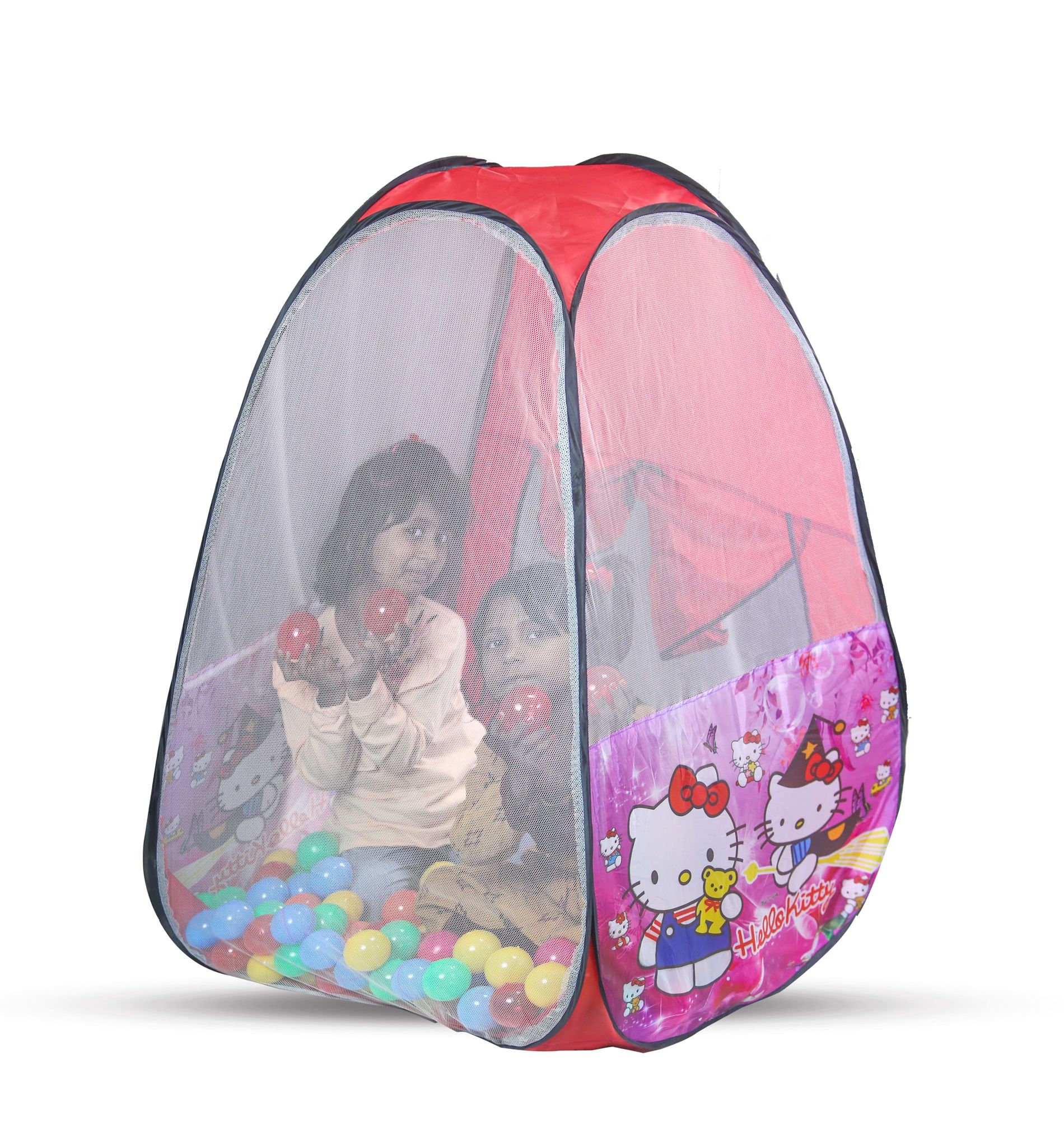HELLO KITTY TENT PLAY HOUSE WITH 100 BALLS. 