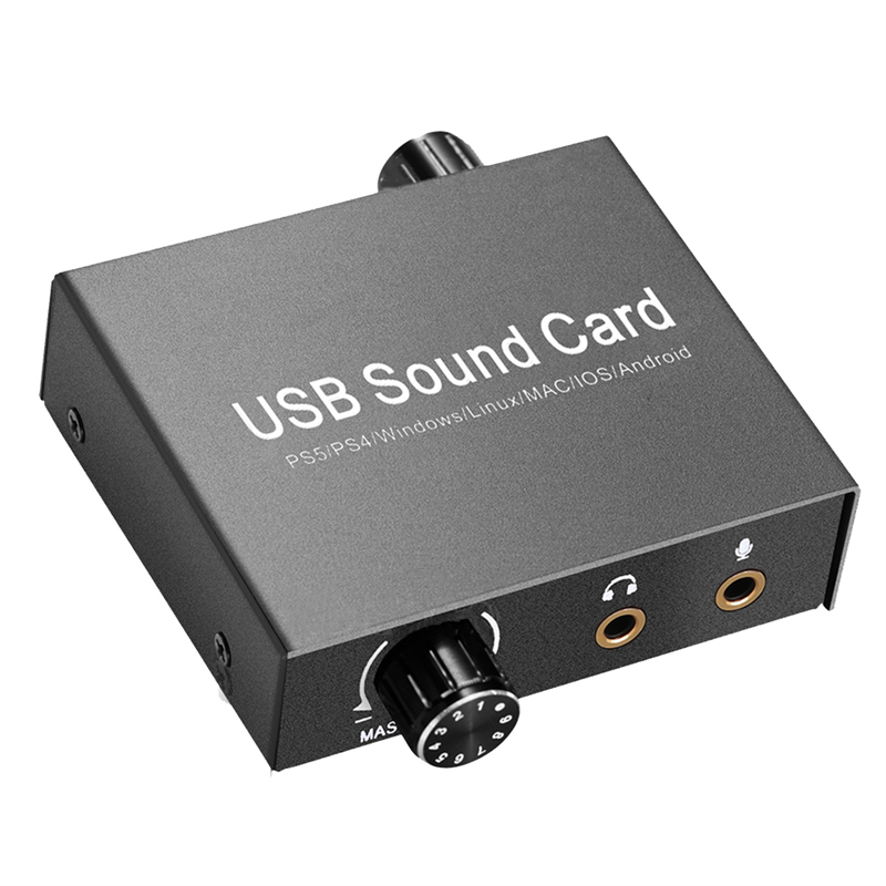 USB-C Sound Card Audio External 3.5mm Microphone Audio Adapter Soundcard for PC Laptop Headset USB Sound Card Easy Install Easy to Use