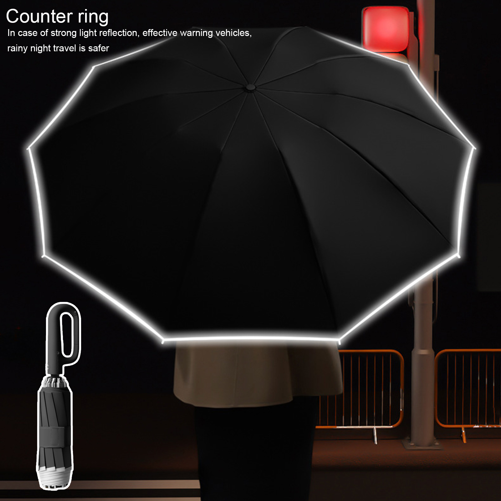 Compact Folding Umbrella Compact Folding Uv Protection Umbrella with Auto Open Feature Ideal for Travel Outdoor Use One-click Open Close Umbrella. 