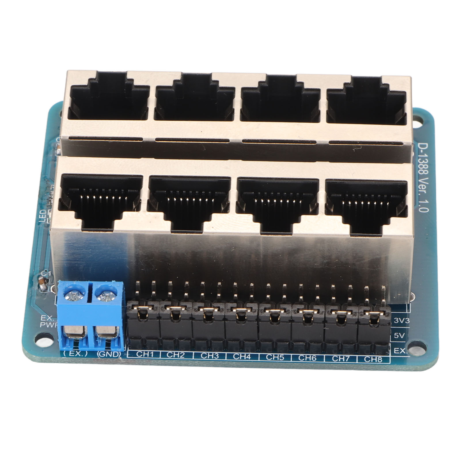 GPIO Breakout Board Professional 8 RJ45 Ports 40 Pin Power Breakout Board for RPi 1A+ 1B+ 2B 3B 3B+ 3A+ 4B. 