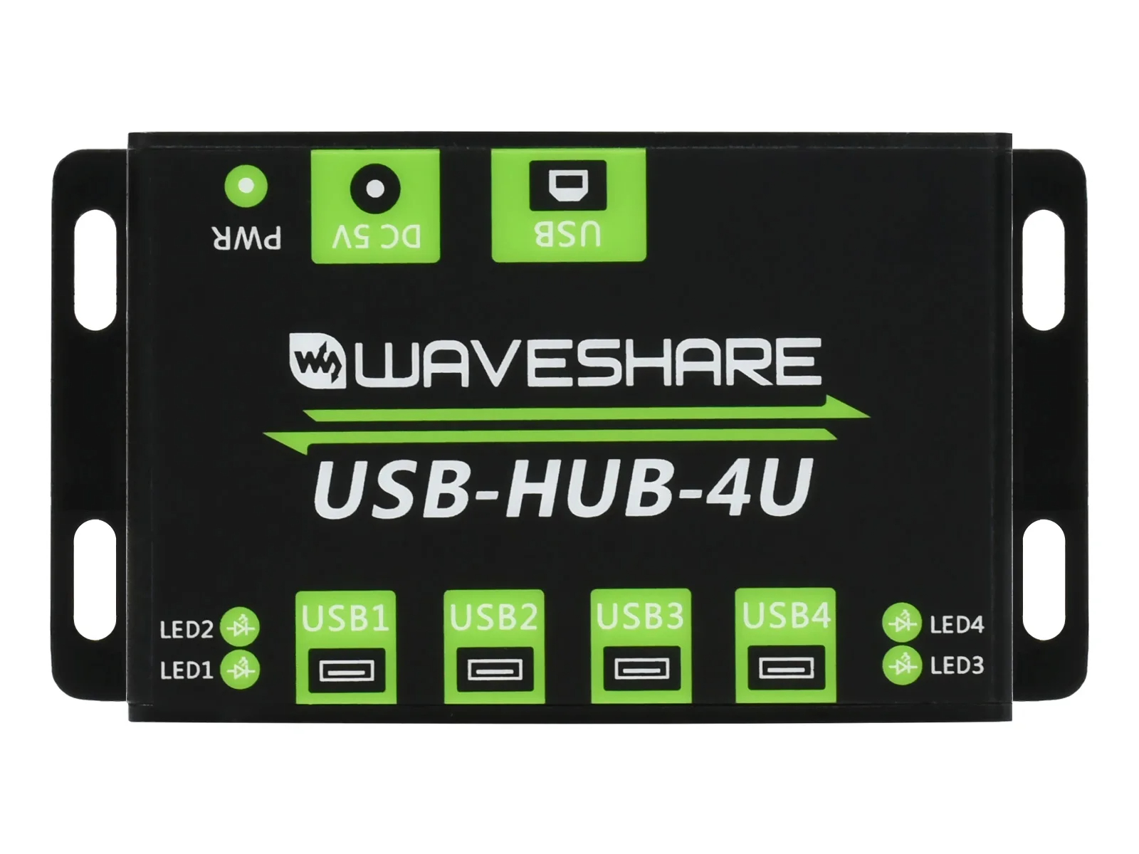 Waveshare Industrial Grade USB HUB, Extending 4x USB 2.0 Ports adopt MTT technology, allows stable and smooth 4x USB connections. 