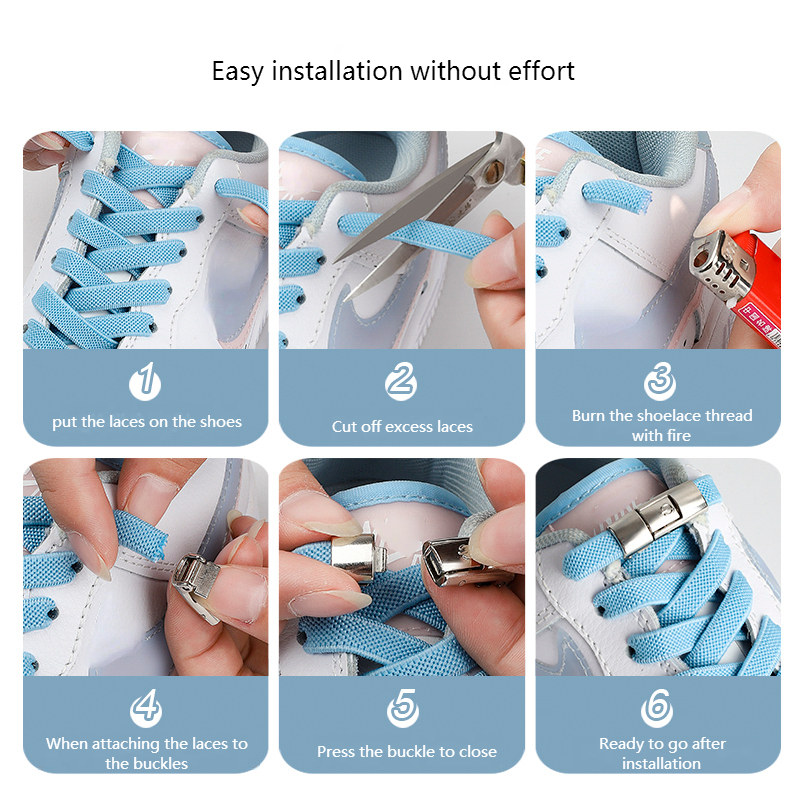 Press To Open No Tie Shoe Laces Press Lock Shoelaces Without Ties Elastic Laces Sneaker Kids Adult 8MM Flat Shoelace New Look. 