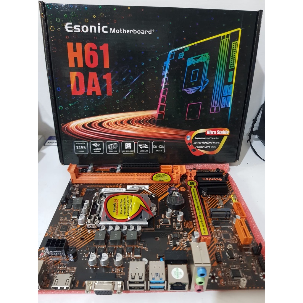 Esonic H61Da1 M.2 Nvme Motherboard With Hdmi - Intact Box - Enjoy A Year Of Brand Warranty. 