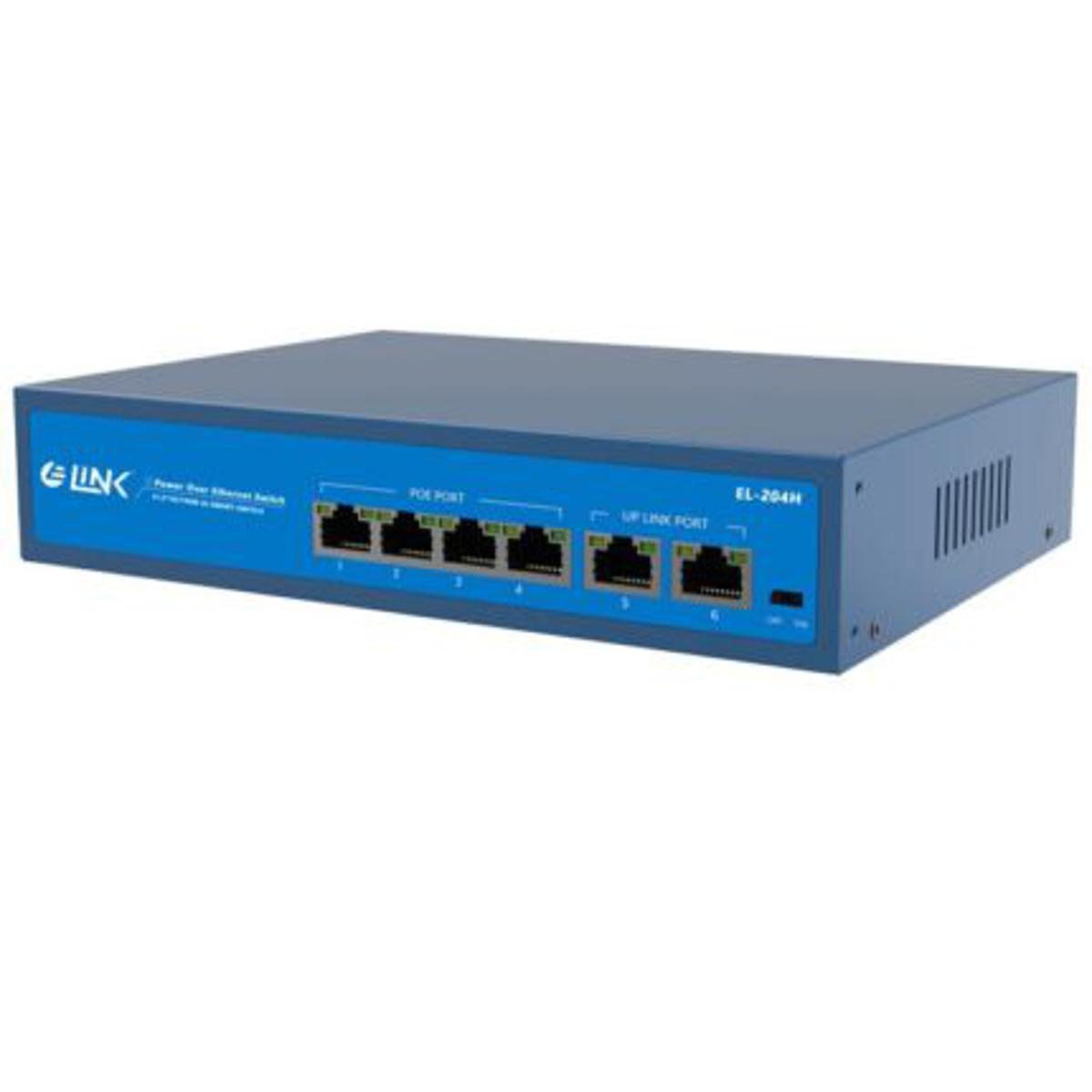 E-LINK 4 PORT POE+2 UP LINK  Network Switch 1Years Warrantty