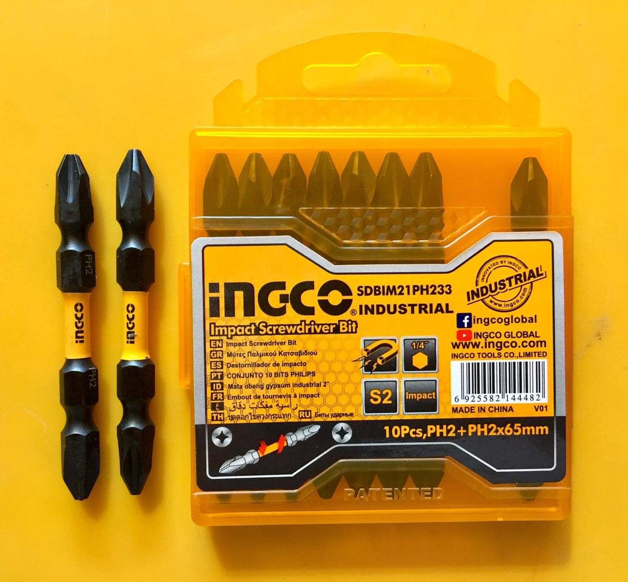 10 PCS IMPACT SCREWDRIVER BITS INGCO (SDBIM21PH233) new design. 