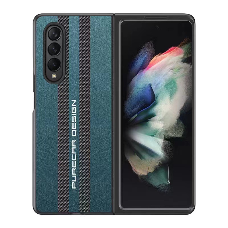【Sarcasmsm】Applicable to Samsung Zfold4 Business Phone Case Huawei MateX 2S Foldable screen xfold Men's Plain Leather New. 