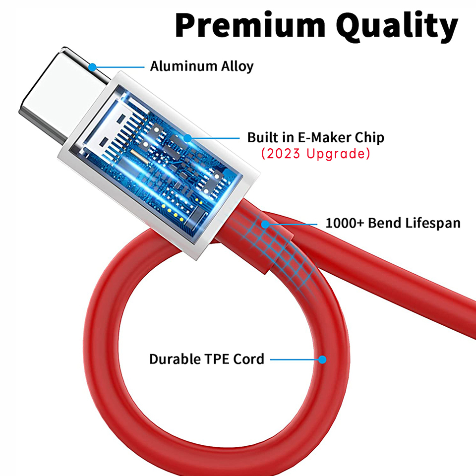 Original Oneplus Cable Usb Type C 100w 80w 65w Supervooc Charging Tipo C Warp Charge Cabel One Plus 12 11 11R 10T Nord 3 Ace 3. 
