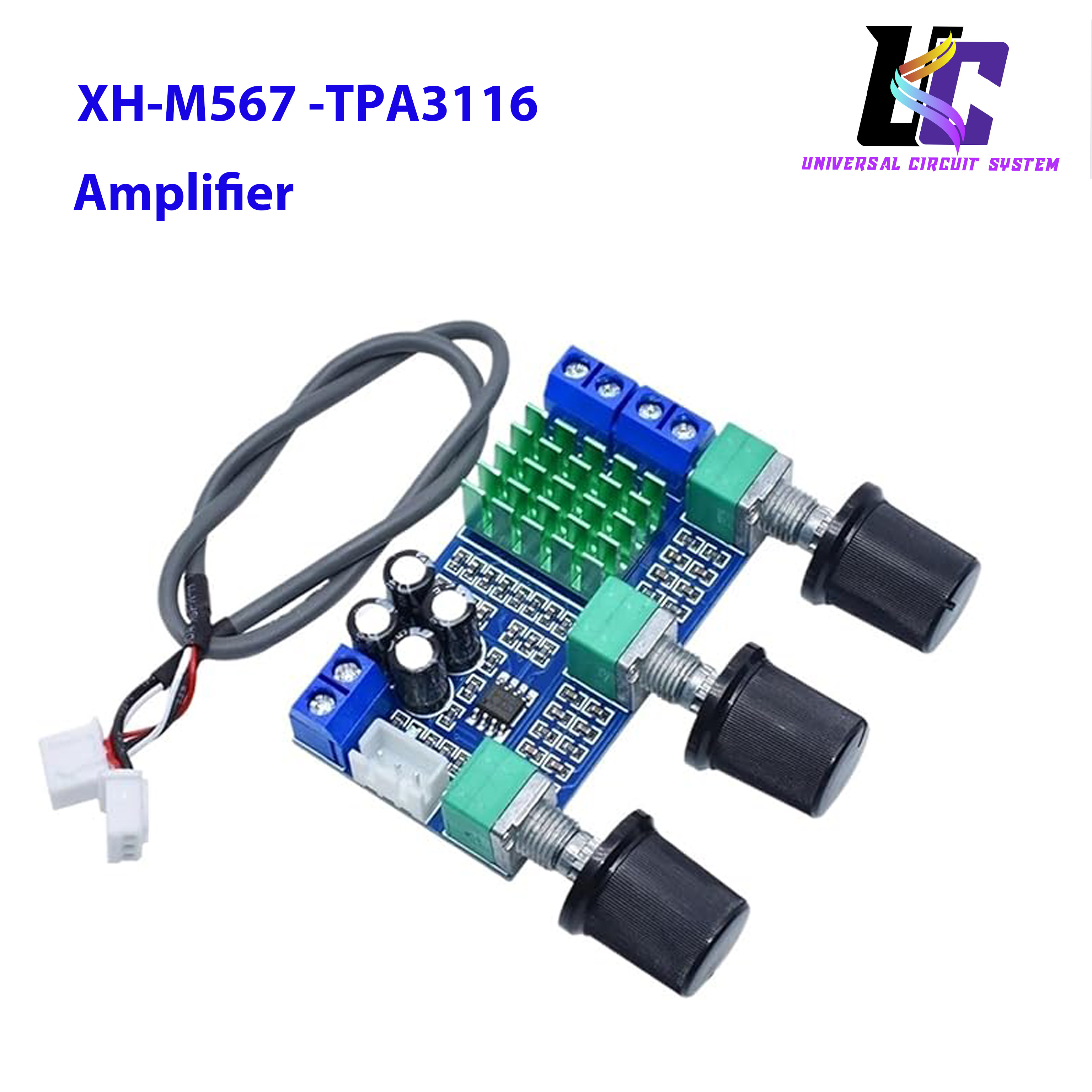 XH-M567 TPA3116D2 High and Low Sound Adjustment Audio Control Amplifier Two-Channel Digital Power Amplifier Board Onboard op amp Double 80W. 