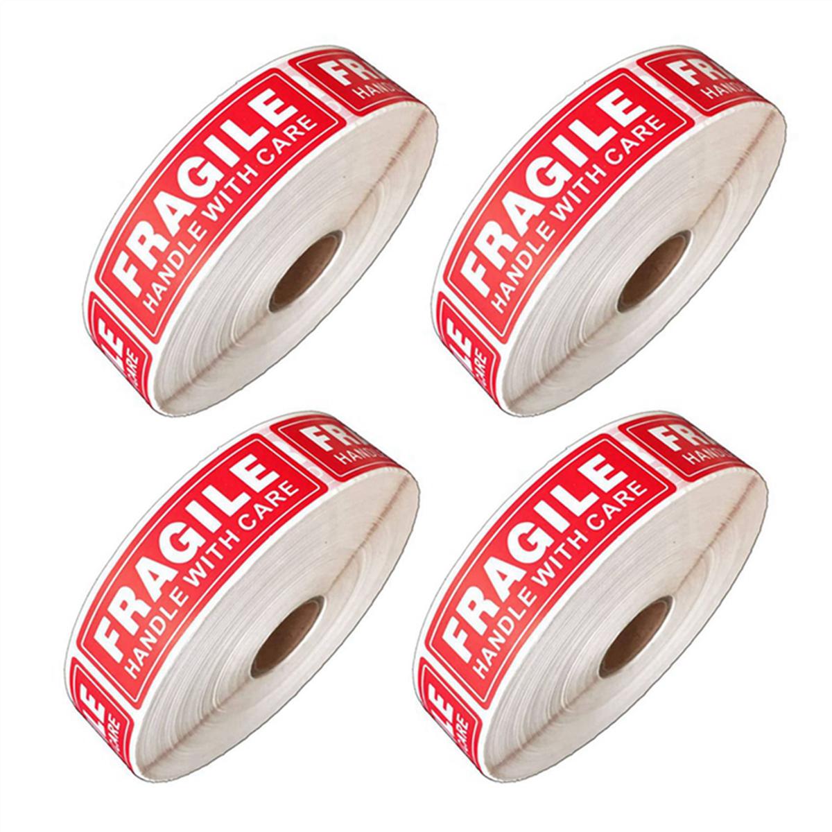 4 Roll/500Pcs Fragile Stickers - Fragile Handle with Care Labels - for Moving, Shipping, Mailing