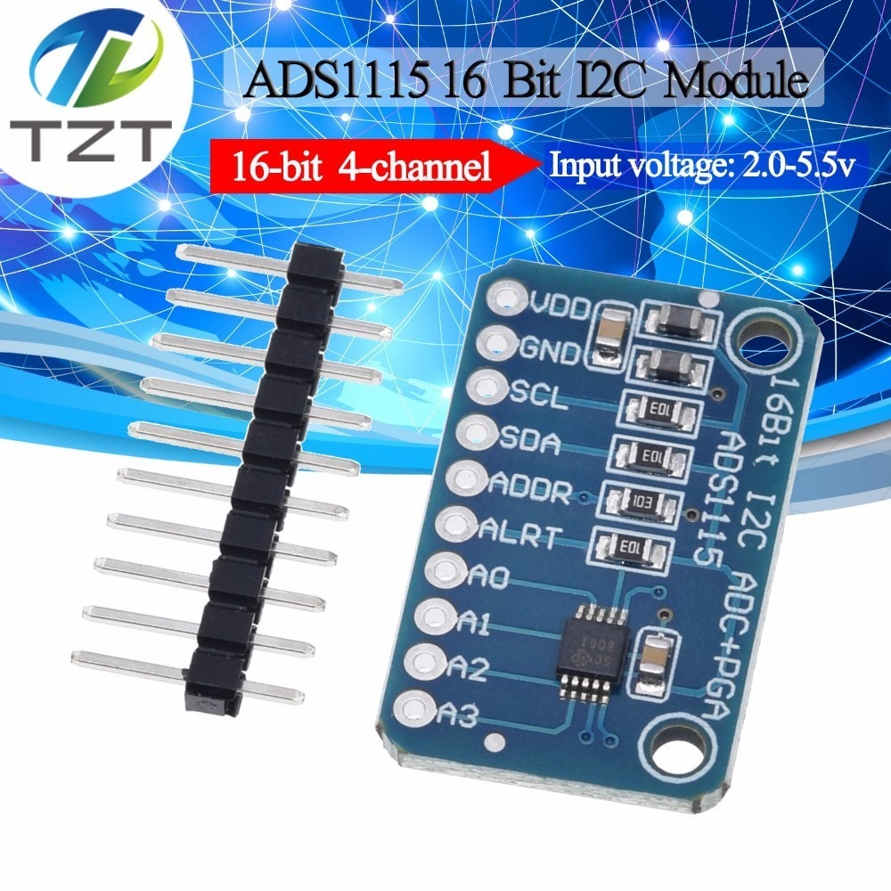 【happy one】TZT 16 Bit I2C ADS1115 Module ADC 4 channel Pro Gain Amplifier Arduino. 