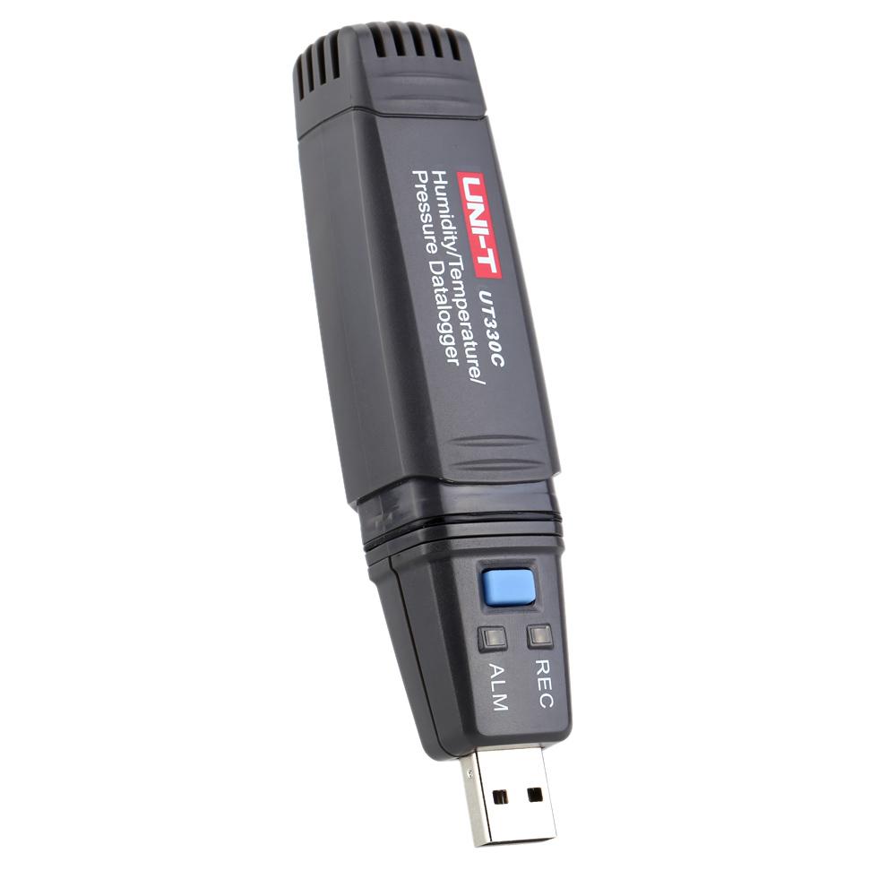 UNI-T UT330C Mini USB Temperature Humidity Atmospheric Pressure Data Recording Logger Meter High-precision Ther-mo-meter Hygrometer Barometer PC Connecting. 