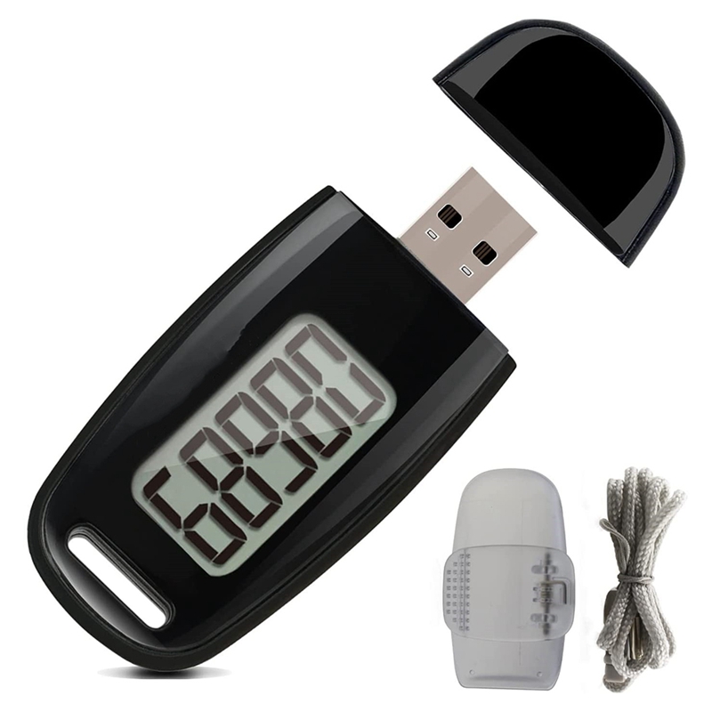 Simple Step Counter,Walking 3D Pedometer,Black. 